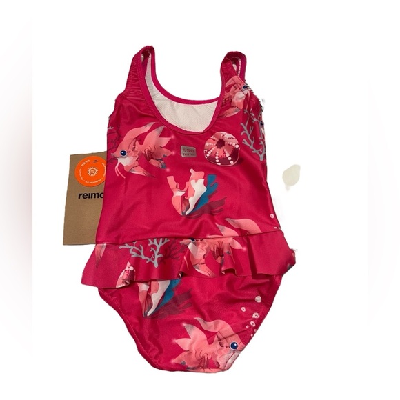NWT Reima Girls Fish Swimsuit in pink in size 12-18 months - Picture 3 of 5